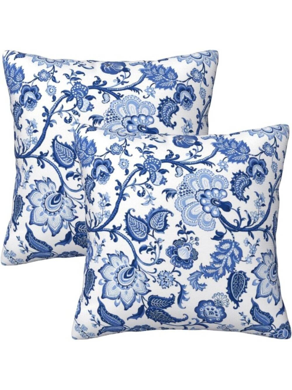 Floral Vintage Chinoiserie Throw Pillow Covers, 20x20, Set of 2, Home Decor